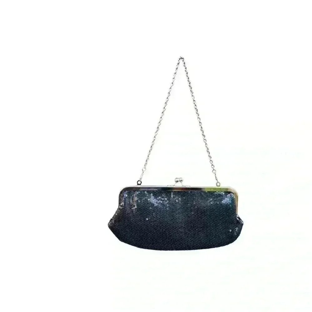 Women’s Aldo Sequin Black Clutch Bag•Medium Size Special Occasion Bag•Like New•